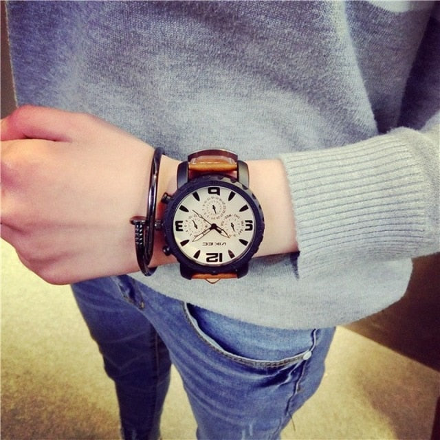 Luxury sport leather Simple Popular Waterproof Watch