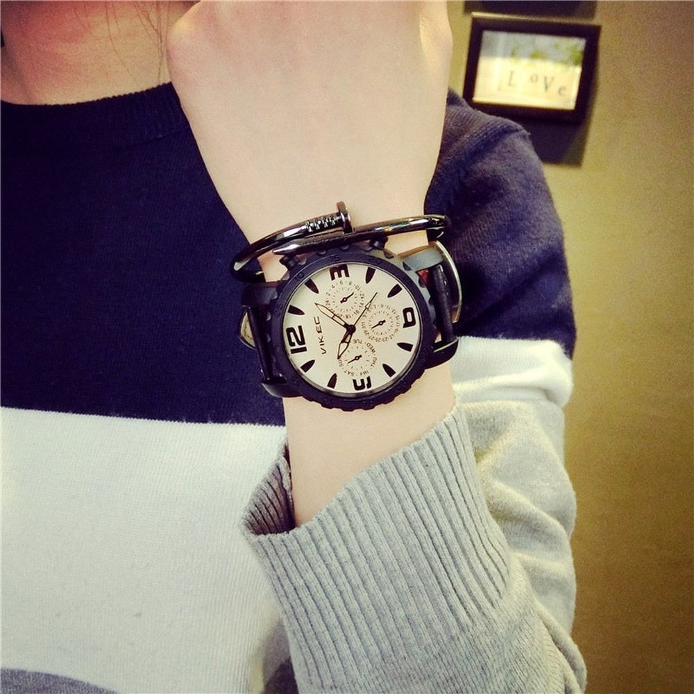 Luxury sport leather Simple Popular Waterproof Watch