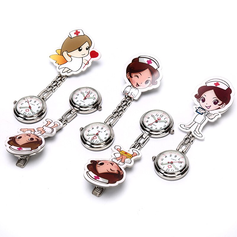 3D Cartoon Doctor Pocket Hang Clip Watches