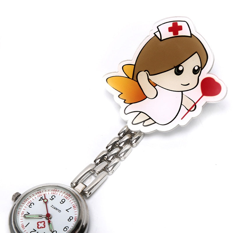 3D Cartoon Doctor Pocket Hang Clip Watches