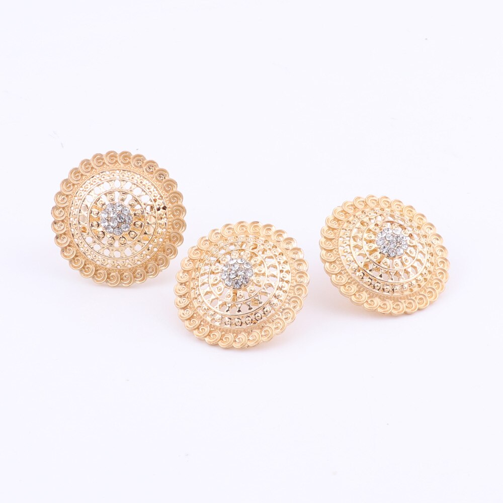 African Jewelry Charm Necklace Earrings Dubai Gold Jewelry Sets