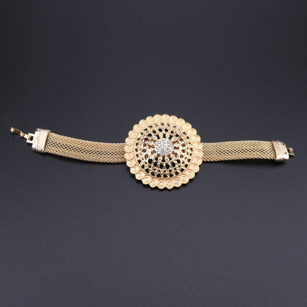 African Jewelry Charm Necklace Earrings Dubai Gold Jewelry Sets