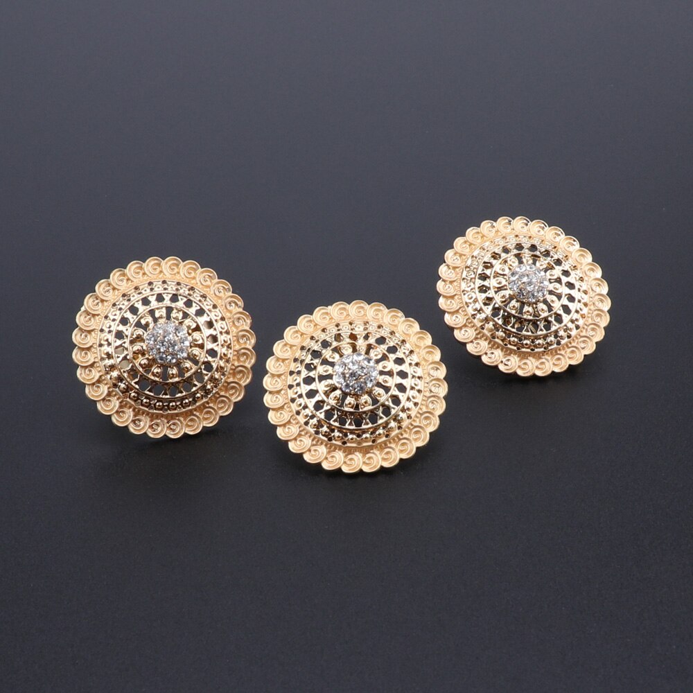 African Jewelry Charm Necklace Earrings Dubai Gold Jewelry Sets