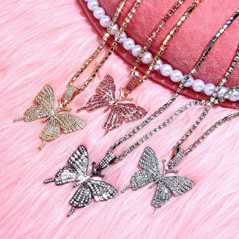 Big Butterfly Pendant Necklace