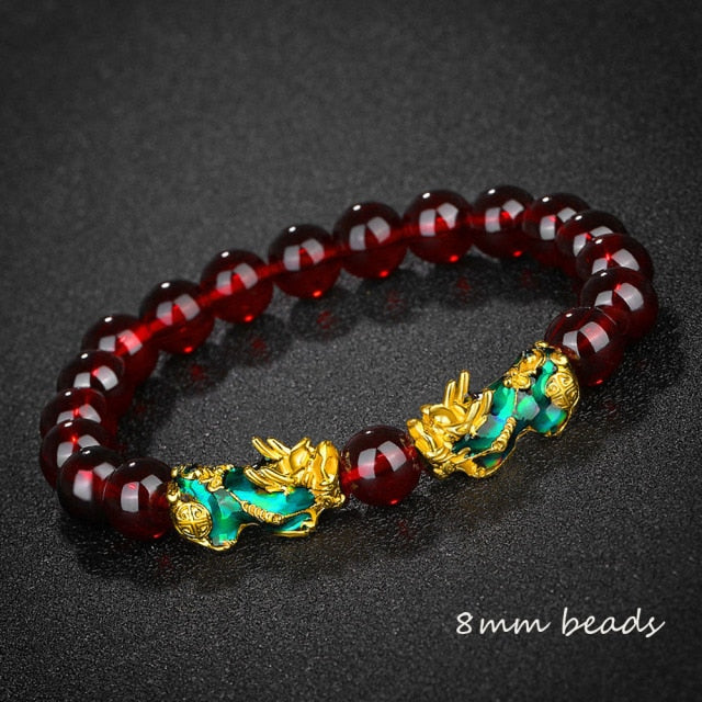 Feng Shui Obsidian Stone Beads Bracelet Men Women