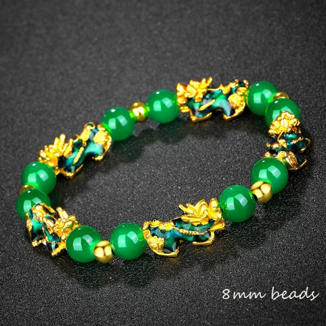Feng Shui Obsidian Stone Beads Bracelet Men Women