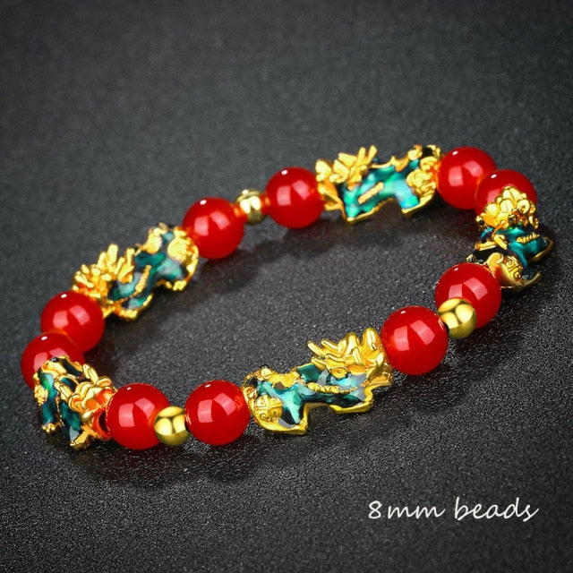 Feng Shui Obsidian Stone Beads Bracelet Men Women