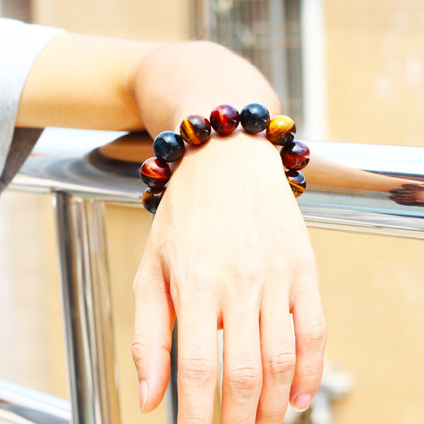 colorful Tiger eyes Beads Bracelet Men