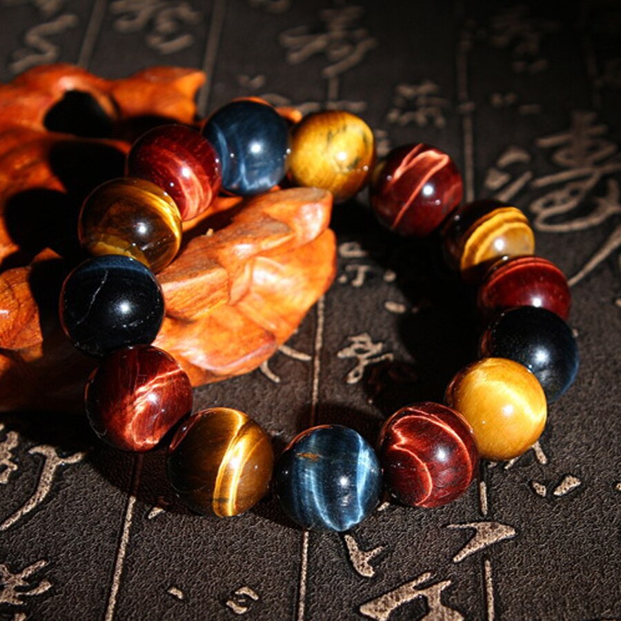 colorful Tiger eyes Beads Bracelet Men