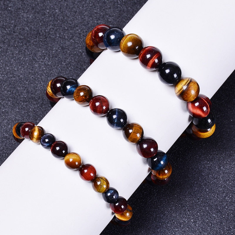 colorful Tiger eyes Beads Bracelet Men