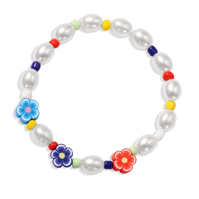 Acrylic Round bead Flowers Pendant Daisy Necklace