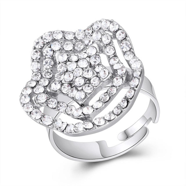 Fashion Elegant Imitation Pearl Adjustable Opening Rings For Women