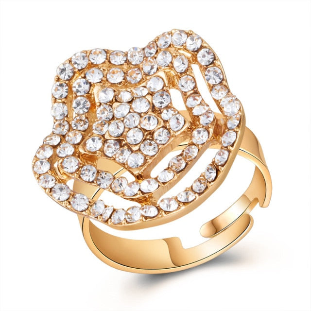 Fashion Elegant Imitation Pearl Adjustable Opening Rings For Women
