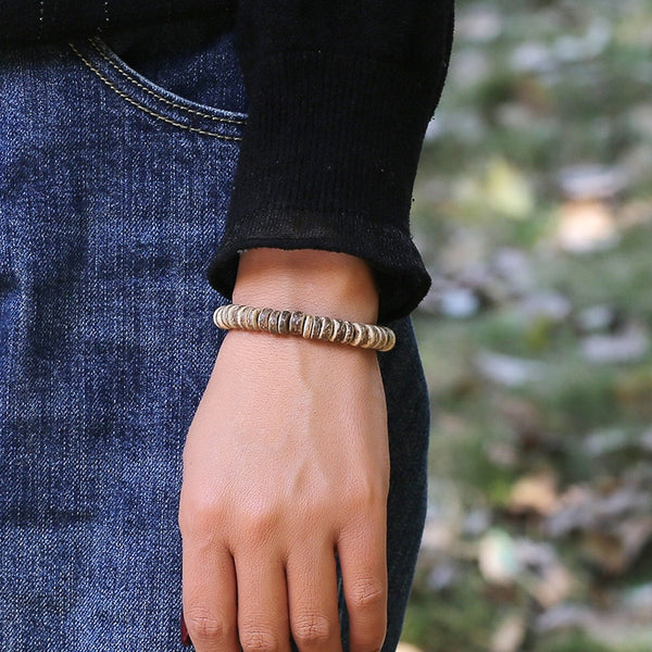 Nueva pulsera de cuentas ajustables de madera Narutal para hombre