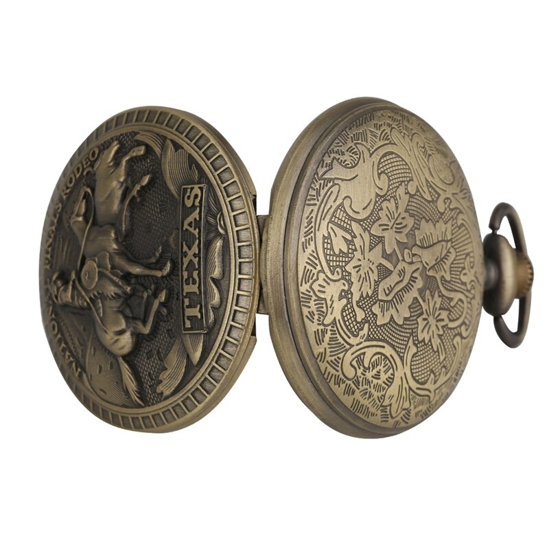 Bronze U.S. Texas National Finals Rodeo Design Quartz Pocket Watch