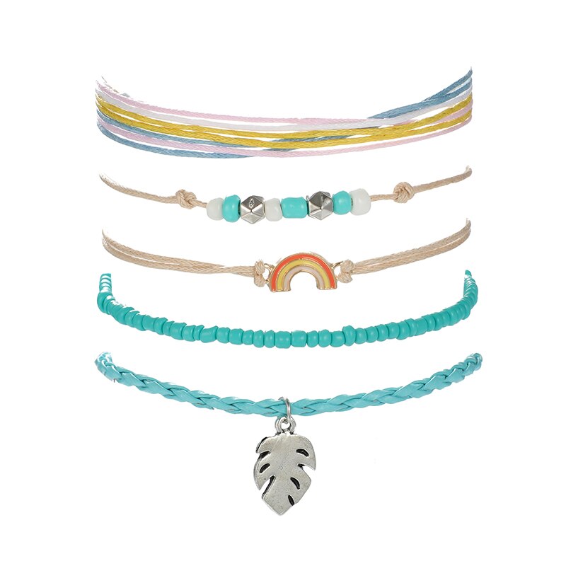 Rainbow Beaded Bracelet Set for Women