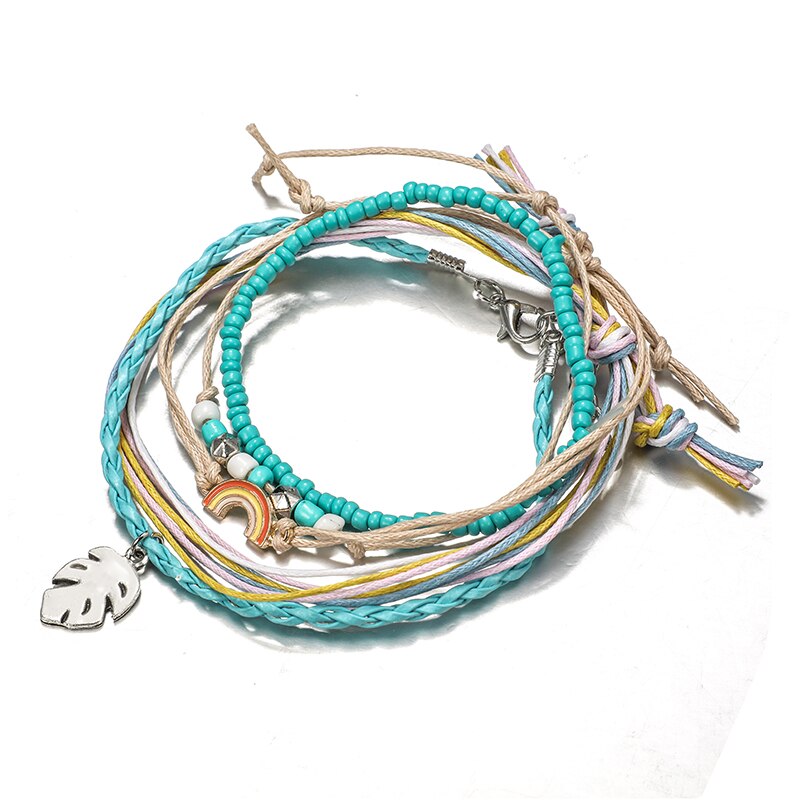 Rainbow Beaded Bracelet Set for Women