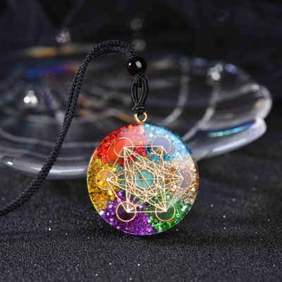 Orgonite Pendant- Sacred Geometry Chakra Necklace