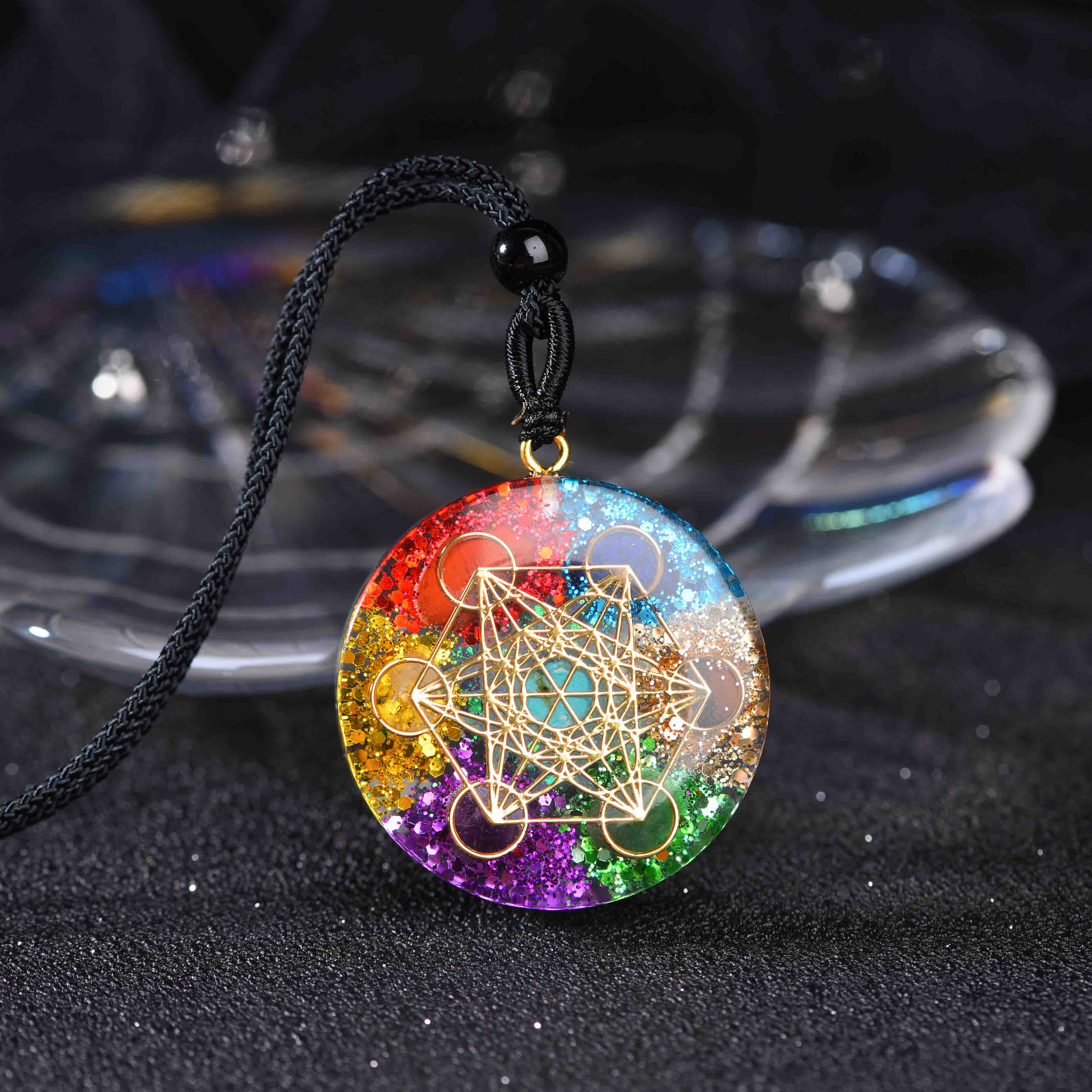 Orgonite Pendant- Sacred Geometry Chakra Necklace