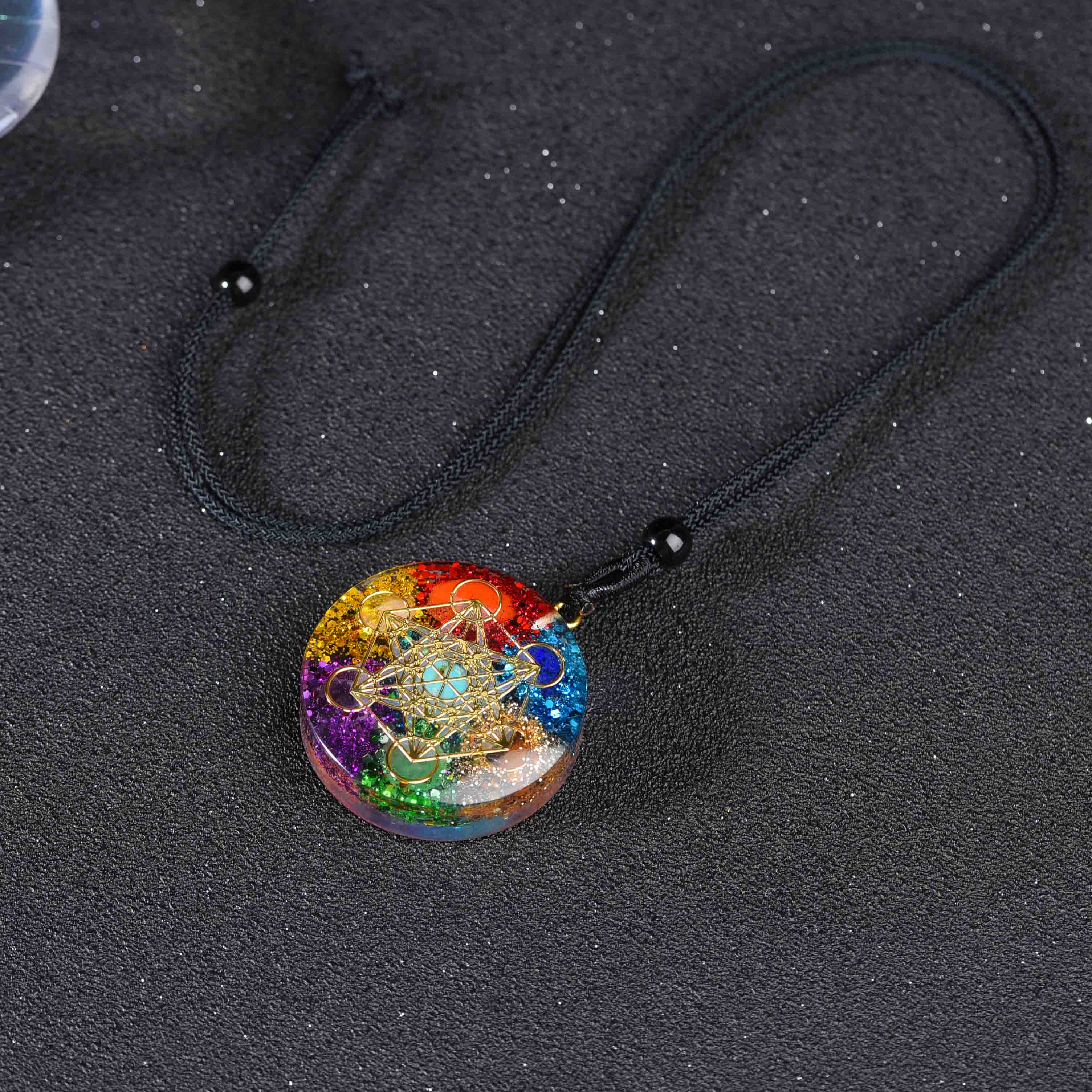 Orgonite Pendant- Sacred Geometry Chakra Necklace