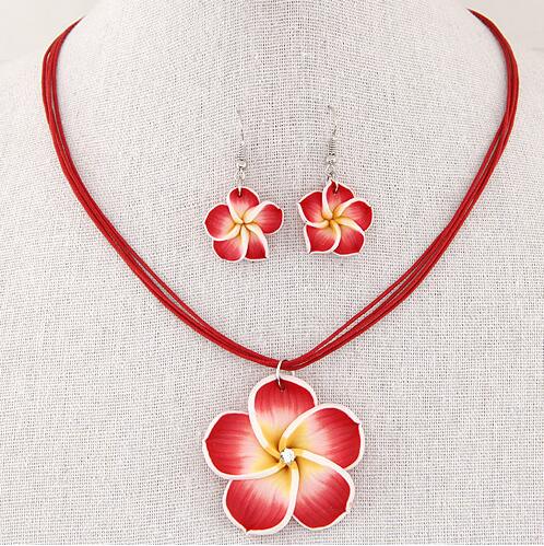 Resin Flower Necklaces Earrings For Women  Jewelry Sets