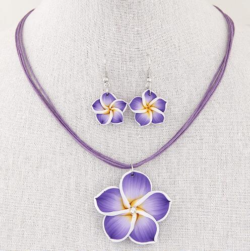 Resin Flower Necklaces Earrings For Women  Jewelry Sets