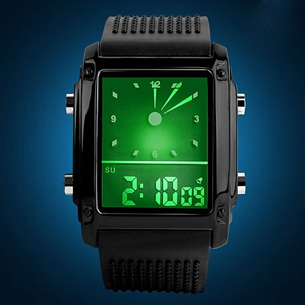 Waterproof Dual LCD Chronograph Quartz Sport Digital Wrist Watch