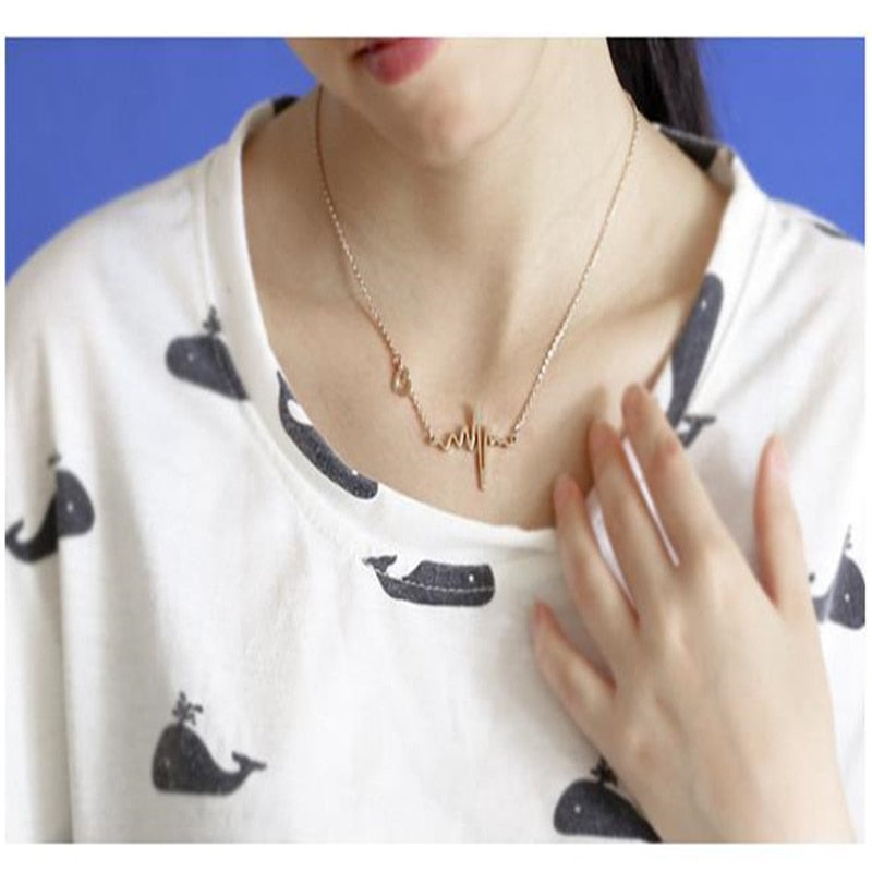 Fashion Electrocardiogram Chain Necklaces