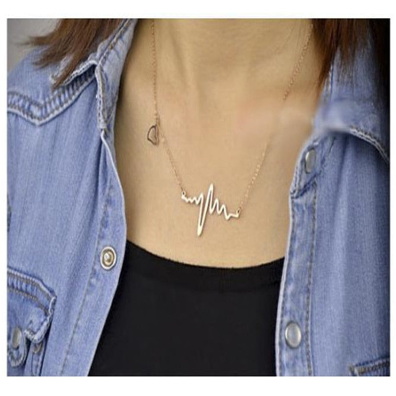 Fashion Electrocardiogram Chain Necklaces