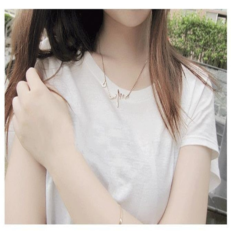 Fashion Electrocardiogram Chain Necklaces