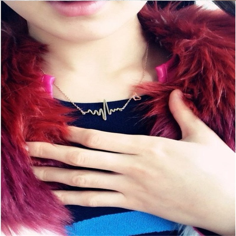 Fashion Electrocardiogram Chain Necklaces