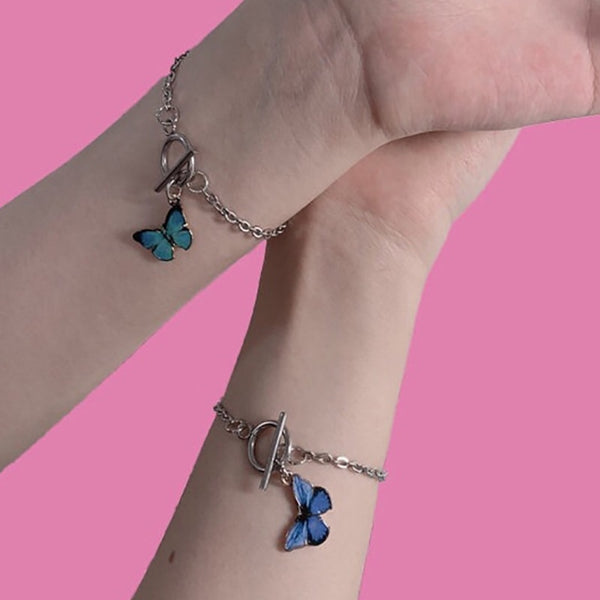 Pulseras de pareja de mariposas