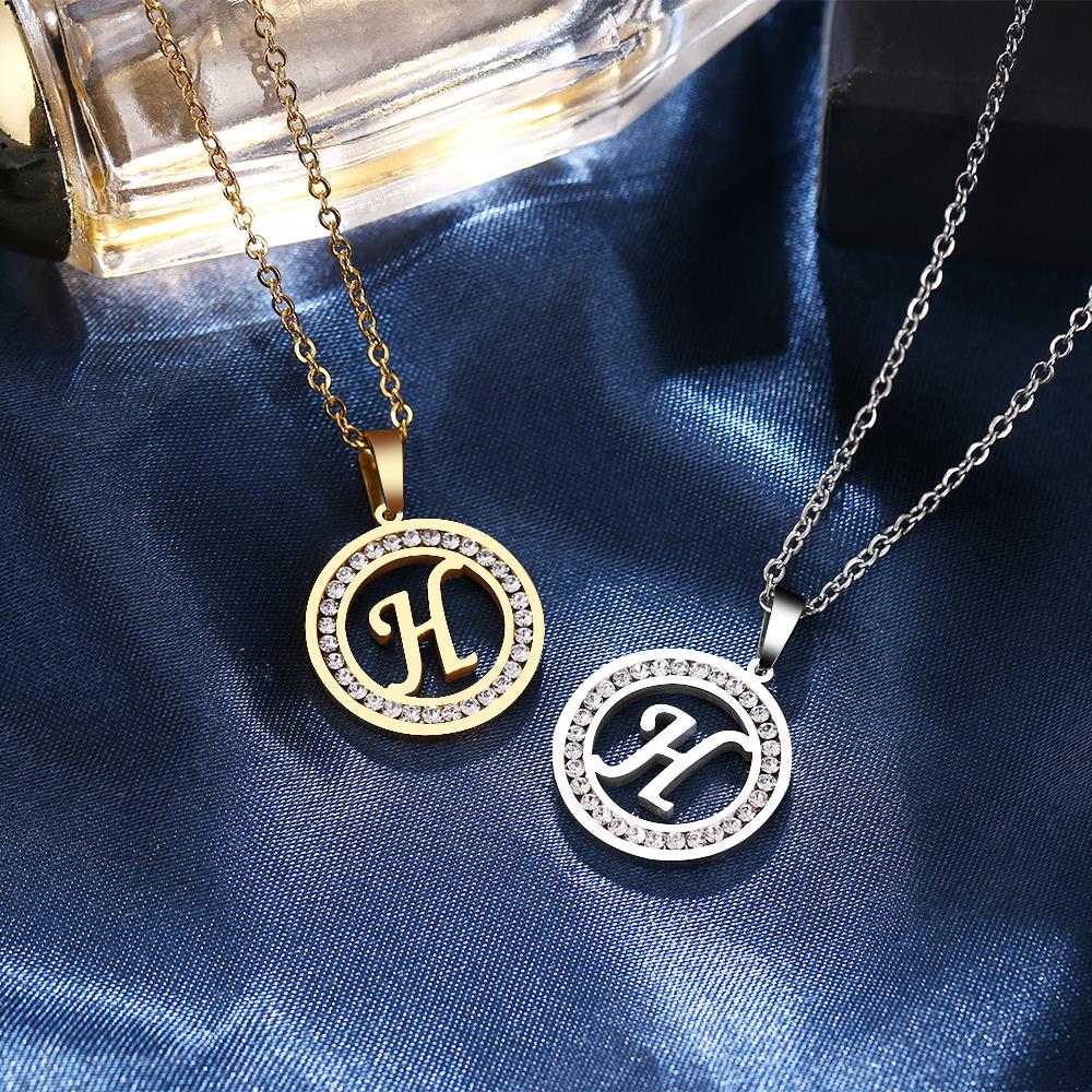 316L Stainless Steel 26 letters A-Z Necklace