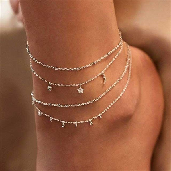 Tobilleras de cristal bohemio para mujer