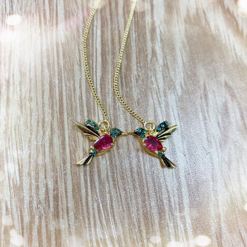 1 Pair Bird Pendant Tassel Crystal Pendant Earrings