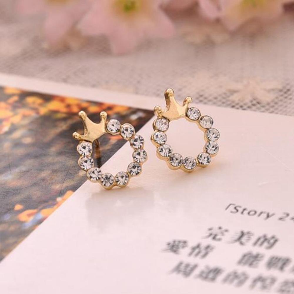 Fashion Jewelry Shining Crystal Round Circle Stud Earrings