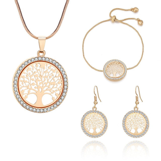 Tree Of Life Stones Crystal Jewelry Sets