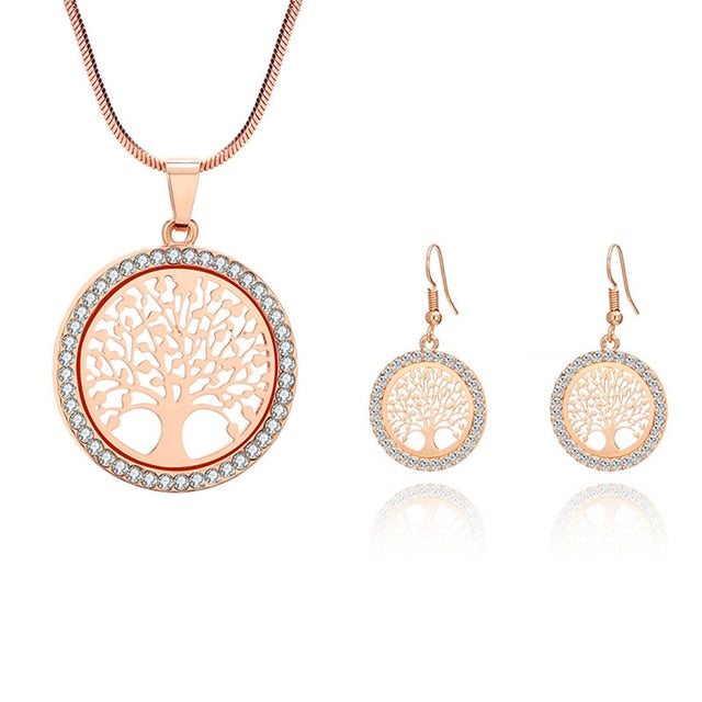 Tree Of Life Stones Crystal Jewelry Sets