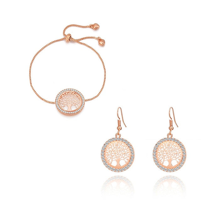 Tree Of Life Stones Crystal Jewelry Sets