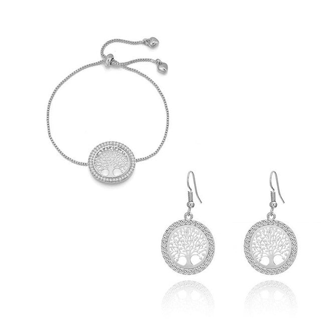 Tree Of Life Stones Crystal Jewelry Sets