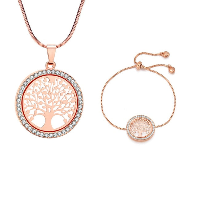 Tree Of Life Stones Crystal Jewelry Sets