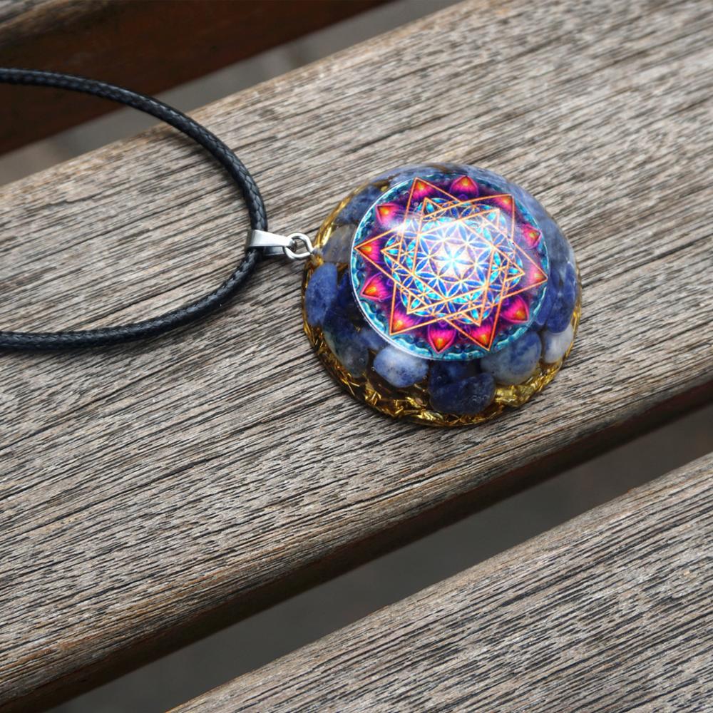 Sodalite Stone EMF Protection  Orgone Necklace