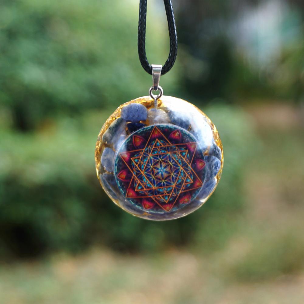 Sodalite Stone EMF Protection  Orgone Necklace