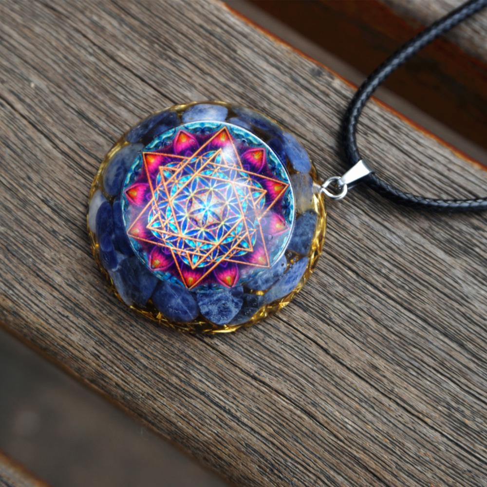 Sodalite Stone EMF Protection  Orgone Necklace