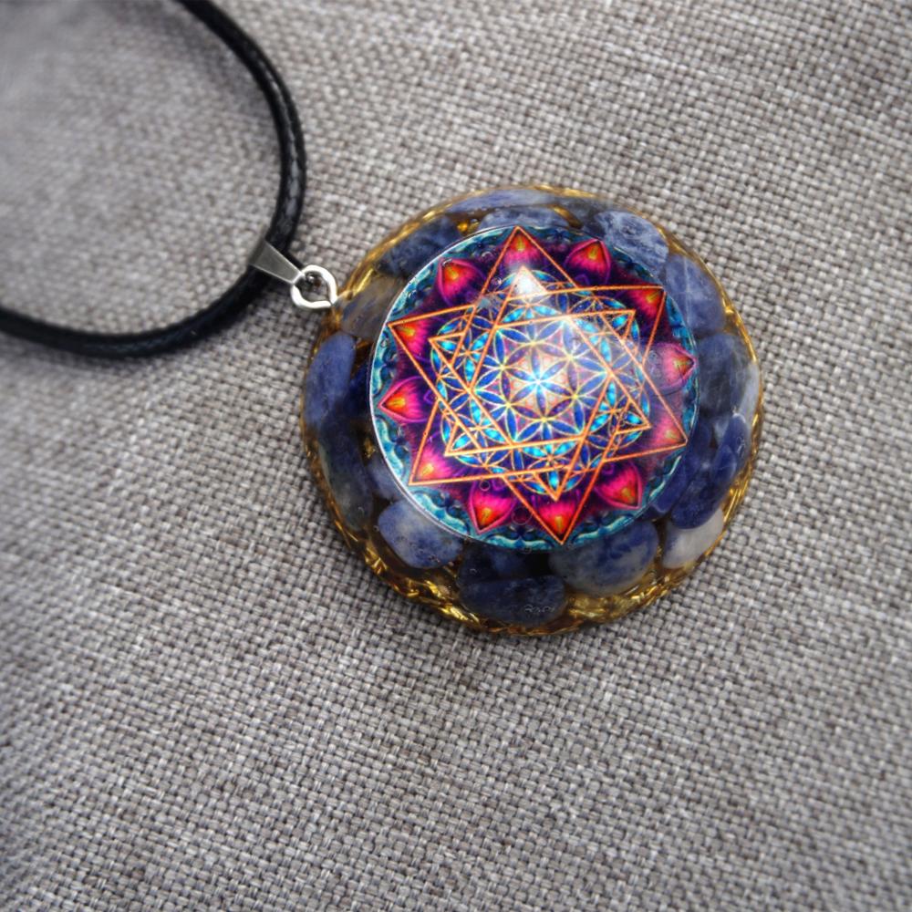 Sodalite Stone EMF Protection  Orgone Necklace