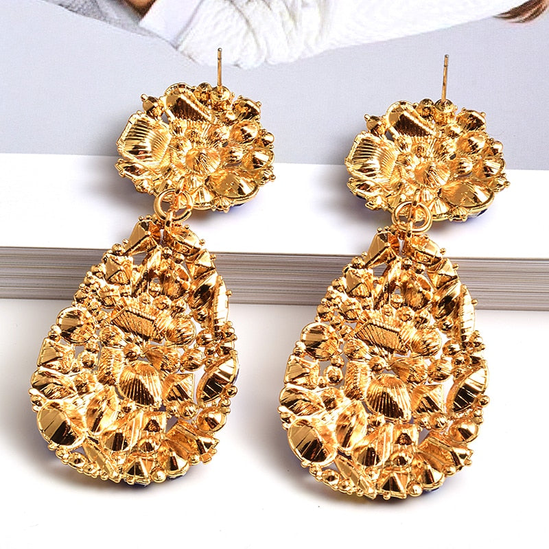 ZA New Colorful Crystals Drop Earrings