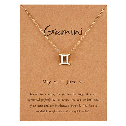 Female Elegant Star Zodiac Sign 12 Constellation Necklaces