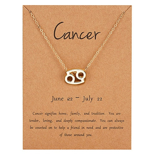 Female Elegant Star Zodiac Sign 12 Constellation Necklaces