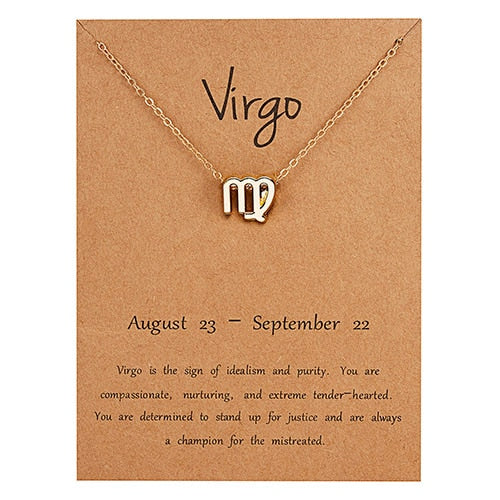 Female Elegant Star Zodiac Sign 12 Constellation Necklaces