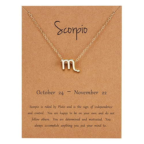 Female Elegant Star Zodiac Sign 12 Constellation Necklaces